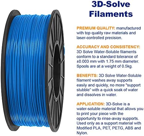 KVP-3D-Çözün Suda Çözünür Filament - 3MM Çap, Boyutsal Doğruluk + / -0.003 mm, 1 KG Biriktirme Boyutu (Beyaz)