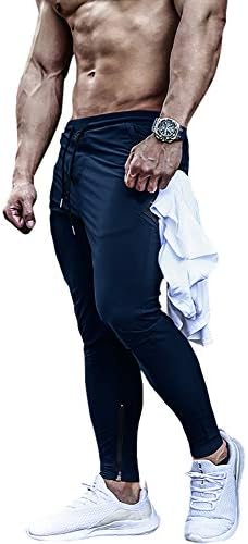 Gafeng Erkek Slim Fit egzersiz pantolonları Konik Tayt Rahat Spor Vücut Geliştirme Eğitimi Koşu Pantolon Havlu Döngü ile
