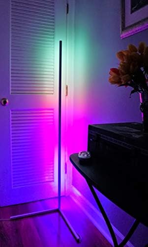 [ABD'den sevk ] Renk Değişimi RGB Aydınlatma ile VİNCİTAL Modern Renk Değiştirme Köşe LED Zemin Lambası-Kısılabilir Dokunmatik