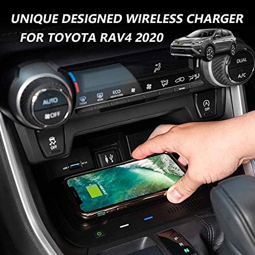 ZHANGYU Kablosuz telefon şarj cihazı, Toyota RAV4 2020 ve Willanda Araba Kablosuz Hızlı Şarj Pedi, Telefon için 10 W / 7.5