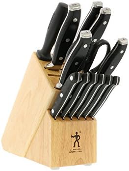 HENCKELS Dövme Premio 14-pc Bıçak Seti ile Blok, Şef Bıçağı, Soyma Bıçağı, Maket Bıçağı, biftek Bıçağı Seti, Siyah, Paslanmaz