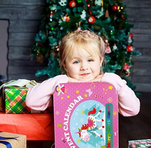Advent Takvimler Takı Seti 2021 Kızlar için, 24 Gün Noel Geri Sayım Takvim Çocuklar için , Noel Hediyeler, Dahil Unicorn Kolye