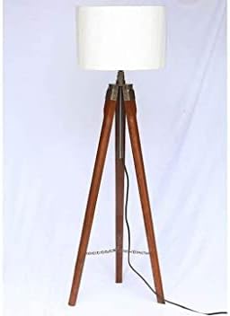 Işık standı Noel denizcilik zemin lambası ahşap tripod standı Vintage gölge lamba odası köşe lambası
