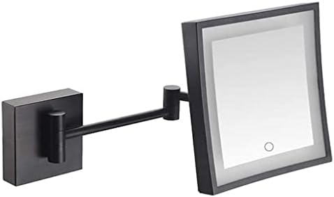 Dplıu Makyaj Aynası makyaj aynası Makyaj Aynaları, Kare Dokunmatik LED ışıklı Tek Taraflı Makyaj Aynası Katlanır Uzatma Aynası