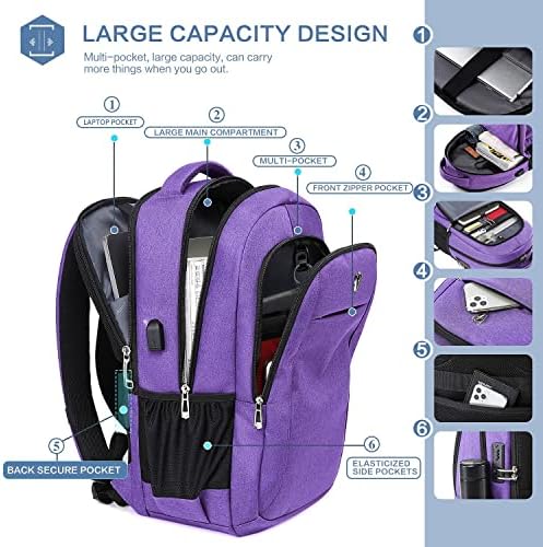 Vıctorıatourıst Çok cep koleji öğrenci moda sırt çantası ve Büyük Seyahat Laptop Sırt Çantası | sırt çantası ile USB şarj portu,15.6-inç