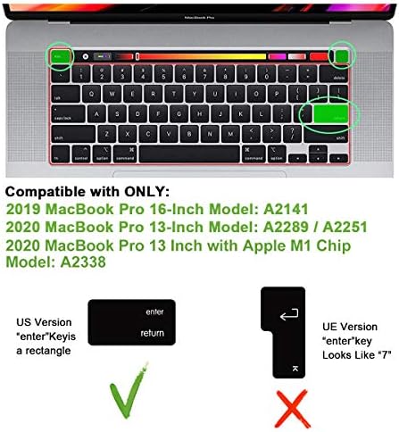 MMDW İspanyolca Dil Silikon Klavye Kapak Cilt için MacBook Pro 16 inç A2141 2019+, MacBook Pro 13 için Sihirli Klavye ve MacBook