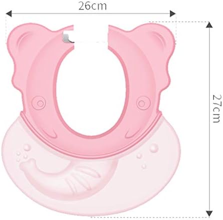 ZJF Bebek şampuanı Kap Silikon Malzeme Su Geçirmez Kulak Koruma Ayarlanabilir Duş Başlığı 0-3-10 Yaşında (Renk: Pembe)