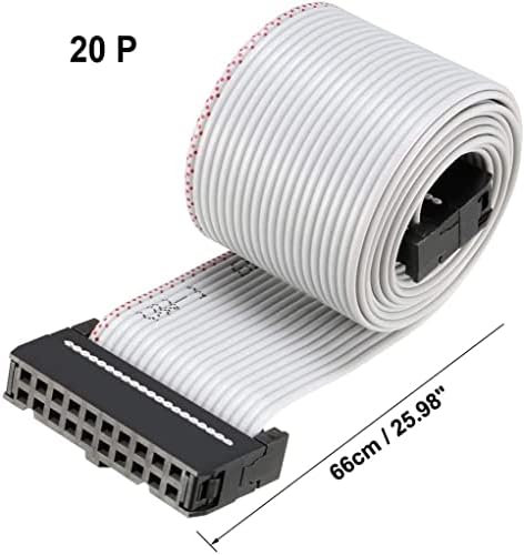 EuısdanAA IDC 20 Pins Tel Düz Esnek Gri Şerit bağlantı kablosu 66 cm 2.54 mm Pitch, 1 adet(IDC-Kablo de puente de cinta gris