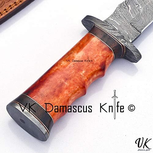 El yapımı Şam Çelik Avcılık Bowie Bıçak ile renk deve kemik kolu vk2227