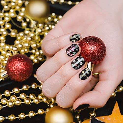 1200 Parça Noel Metal Nail Art Tırnak Metalik Dilim Tırnak Çıkartmalar Çiviler Tırnak Sequins Kadınlar Kızlar ıçin Noel DIY
