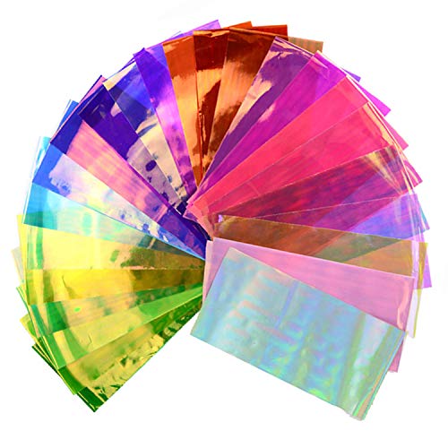 Beaute Galleria 24 Parça Karışık Renkler Nail Art DIY Holografik Paramparça Kırık Cam Yansıtıcı Ayna Shard Etkisi Gökkuşağı