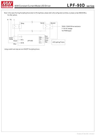 [PowerNex] Ortalama Kuyu LPF-90D-48 48 V 1.88 A 90.24 W Tek Çıkış LED Anahtarlama Güç Kaynağı PFC ile