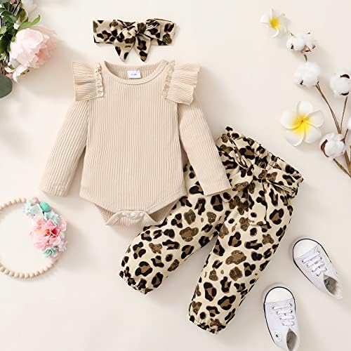 Yenidoğan Bebek Kız Giysileri Bebek Kız Kıyafetler Fırfır Kollu Romper Bodysuit Çiçek Pantolon Toddler Bebek Kız Kıyafetler