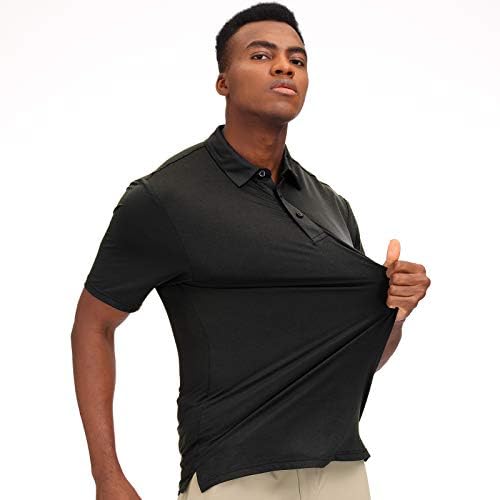 Talanes erkek Kuru Fit Golf POLO Gömlek-Hızlı Kuru Performans Spor POLO Gömlek-Kısa Kollu Yakalı tişört Atletik Fit