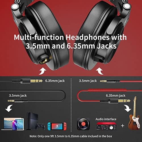 OneOdio A71 Hi-Res Stüdyo Kayıt Kulaklıkları - Shareportlu Kablolu Kulak Üstü Kulaklıklar, Profesyonel İzleme ve Karıştırma