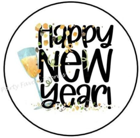 1.5 İnç Yeni Yılınız Kutlu Olsun Çıkartmaları - Yeni Yıl Partisi Çıkartmaları-Zarf Mühürleri Etiketleri için Yeni Yılınız Kutlu