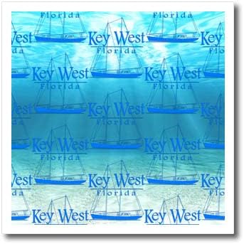 Key West Florida Yelken için 3dRose Yelkenli Desen. - Isı Transferlerinde Ütü (ht_351881_1)