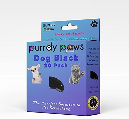 Köpek Pençeleri Siyah için Purrdy Paws Yumuşak Tırnak Kapakları