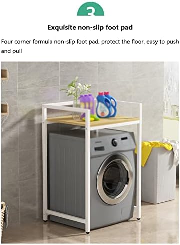BOLE Davul Çamaşır Makinesi Raf 3-Katmanlı, Flip Kapak Yerden Tasarruf Kat Depolama Dolabı Köşe Komodin Raf,Banyo Tuvalet Balkon