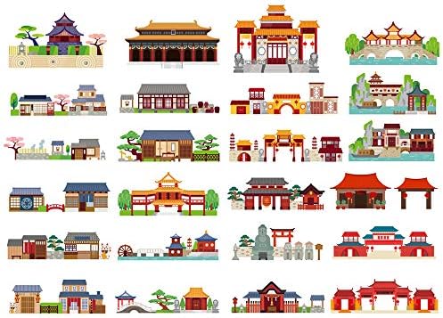 Seasonstorm Kawaii Retro Çin Yapı Estetik Günlüğü Seyahat Dergisi Kağıt Çıkartmalar Scrapbooking Kırtasiye