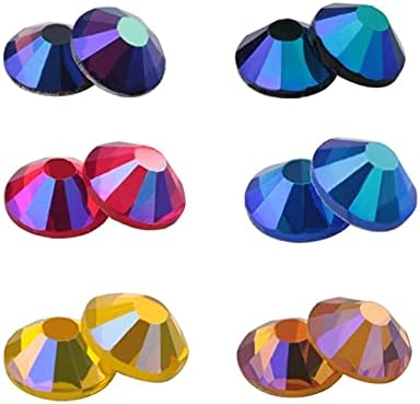 Glitter Rhinestone Kristal AB Olmayan Sıcak Düzeltme Düz Geri Rhinestone Giyim için Tırnak Sanat Kumaş Konfeksiyon (Renk: 0028,