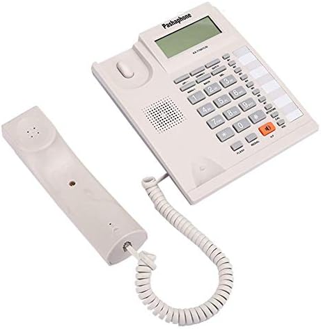 Yoidesu Kablolu Telefon Büyük Düğmeler Uzatma Seti Kablolu Telefon Ev Otel Ofis için LCD Ekranlı Hoparlörlü (Beyaz)