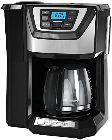 BLACK + DECKER 12-Bardak Değirmeni ve Demleme Kahve Makinesi, Siyah, CM5000B