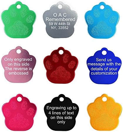 OACREMEMBERED Pet ID Etiketleri Köpek ve Kedi Özel / Seçim için Birçok Şekil ve Renk