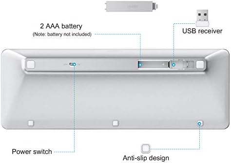 OMOTON 2.4 G Kablosuz Klavye Ultra İnce Klavye için USB Alıcısı ile Bilgisayar/Masaüstü/PC / Dizüstü / Yüzey / Akıllı TV ve