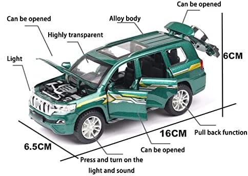 CHENRONG Alaşım Araba oyuncak 1: 32 Prado SUV için alaşım Modeli Die Cas Araç Simülasyon ses ve ışık Geri Çekin oyuncak araba