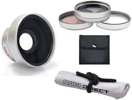 Yüksek Çözünürlüklü 0.45 x Geniş Açı Lens w/Makro Sony Handycam HDR-SR10 + Filtreler ile Uyumlu