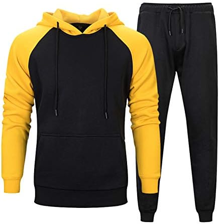 2021 Erkek Kıyafetler Eşofman 2 ADET Takım Elbise Patchwork Kazak Hoodie Jogger Sweatpants Sonbahar Kış Atletik Spor Seti