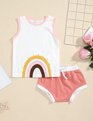 Toddler Bebek Erkek Kız Yaz Giysileri Rahat Plajlar Yelek Üstleri + Şort Bebek Kıyafet Seti