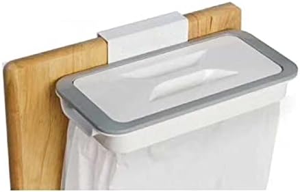 N C 2 Adet Asılabilir Mutfak Çöp Rafı, Kapaklı Mutfak Çöp Kutusu, Çöp Torbası Depolama (Beyaz)