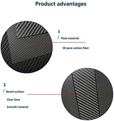 MHUI 3 K Karbon Fiber Levha Karbon Fiber Panel Levha 3 Adet içine İşlenebilir Gelişmiş Sabit Kanat Kalın 0.2 mm(Genişlik X