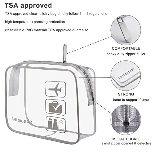 silikon Kulplu 3 adet Lermende TSA Onaylı Tuvalet Çantası, Şeffaf Makyaj Çantası Seyahat Plastik Küçük Kadınlar için Kozmetik