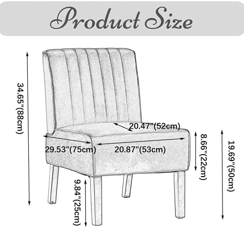Oturma Odası Sandalyeleri Kolsuz Accent Sandalyeler Rahat Yatak Odası sandalyesi Kadife Yan Oturma sandalyeleri Modern Kumaş