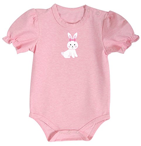 Stephan Baby Snapshirt Style Bebek Bezi Kılıfı, Serigrafi Tavşanlı, Heathered Pembe, 6-12 Ay