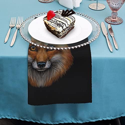 Renkli portre Foxs kafa yeniden kullanılabilir bez peçeteler yumuşak ve rahat yemek masası dekorasyon