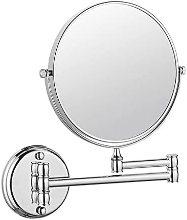Nhlzj XİAOQİANG 5X Büyütme Çift Taraflı Uzatılabilir Banyo Aynası Döner Katlanır Yuvarlak Şekil Kozmetik Makyaj Aynası (Renk: