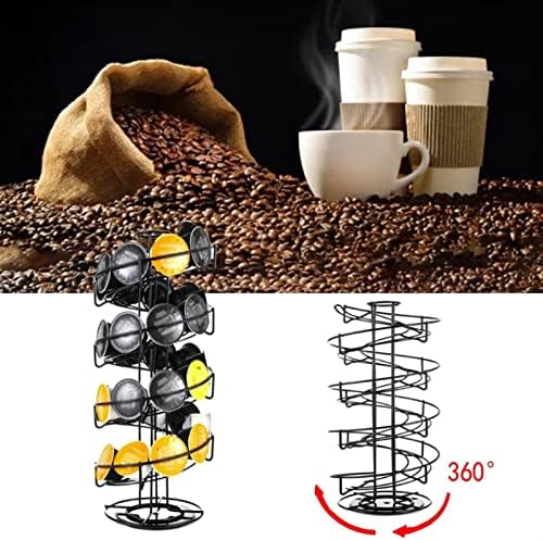 Kahve Pod Atlıkarınca Döner 360 Derece Kahve Pod Depolama Rafları 30 Pod Organizatör (Renk: Bk)