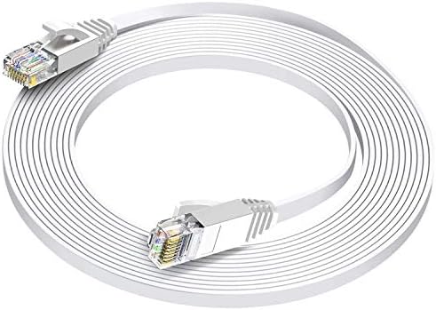 TBMax Cat 6 Ethernet Kablosu 25 ft, RJ45 Konnektörlü Yüksek Hızlı Düz Bilgisayar LAN Kablosu, PS4, PC, Yönlendirici, Modem,