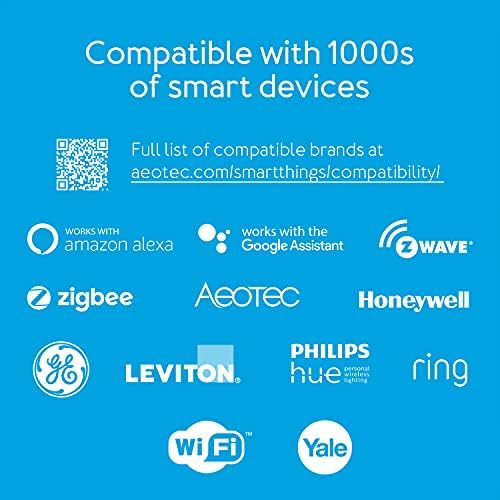 Aeotec Akıllı Ev Hub, bir SmartThings Hub olarak Çalışır, Z-Dalga Zigbee Ağ Geçidi, Alexa ile Uyumlu, Google Yardımcısı, WiFi
