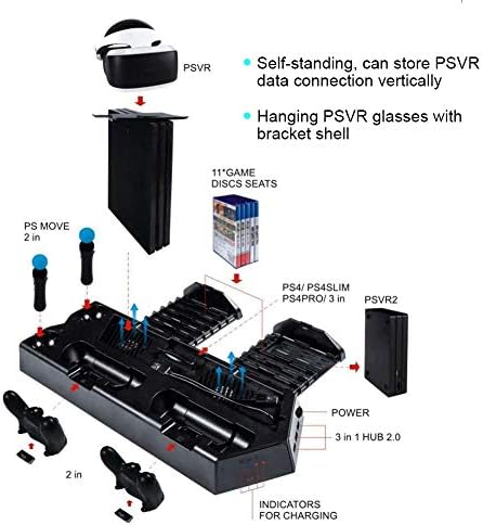 ROMACK Taşınabilir şarj standı Evrensel Adanmış Şarj Tabanı ABS Oyun Konsolu Kontrolü için Tasarlanmış PS4 Slim Pro VR ile