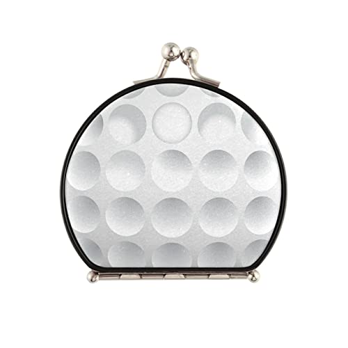 Beyaz Golf Topu Doku Kompakt Makyaj Toka Ayna Katlanır Mini Cep Taşınabilir el aynası Çift Taraflı 2 x 1x Büyütme Kadın Çocuklar