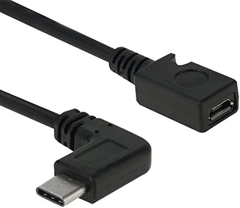 youanshanghang Kablo Adaptörü Yüksek Hızlı Mikro USB Dişi 90 Derece Dirsek USB-C / Tip-C 3. 0 Erkek veri senkronizasyon kablosu