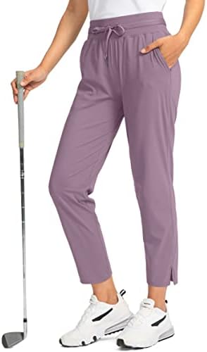 Soothfeel kadın Golf Pantolon ile 4 Cepler 7/8 Streç Yüksek Wasited Seyahat Atletik İş Pantolon Kadınlar için