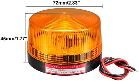 uxcell LED uyarı gösterge ışığı Yanıp Sönen Endüstriyel Sinyal kulesi Lambası DC 12 V 1 W Sarı LTE-5061