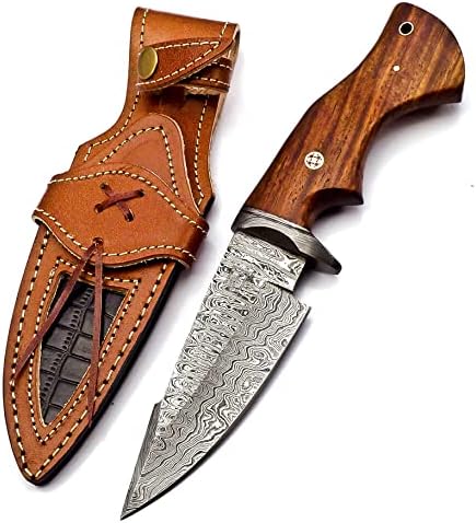 FH BIÇAKLAR 10 İnç Şam bıçak El Yapımı av bıçağı Kılıf ile Sabit bıçak bıçaklar erkekler için Kaymaz Ceviz ahşap Kolu
