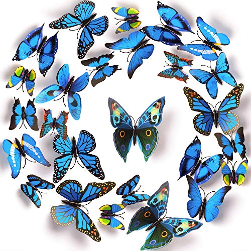 LiveGallery 72 PCS Mor Çıkarılabilir 3D DIY Güzel Kelebek Duvar Çıkartmaları Renkli Kelebekler sanat dekoru duvar çıkartmaları